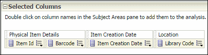 Selected columns